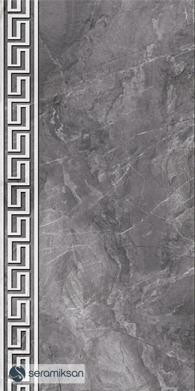 30*60 ZEUS BORDUR KOYU GRİ MOTİF