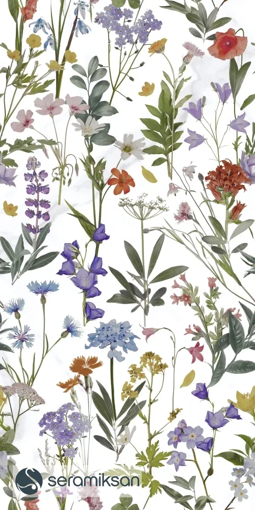 60*120 STAR BEYAZ FLORAL MOTİF görsel 2