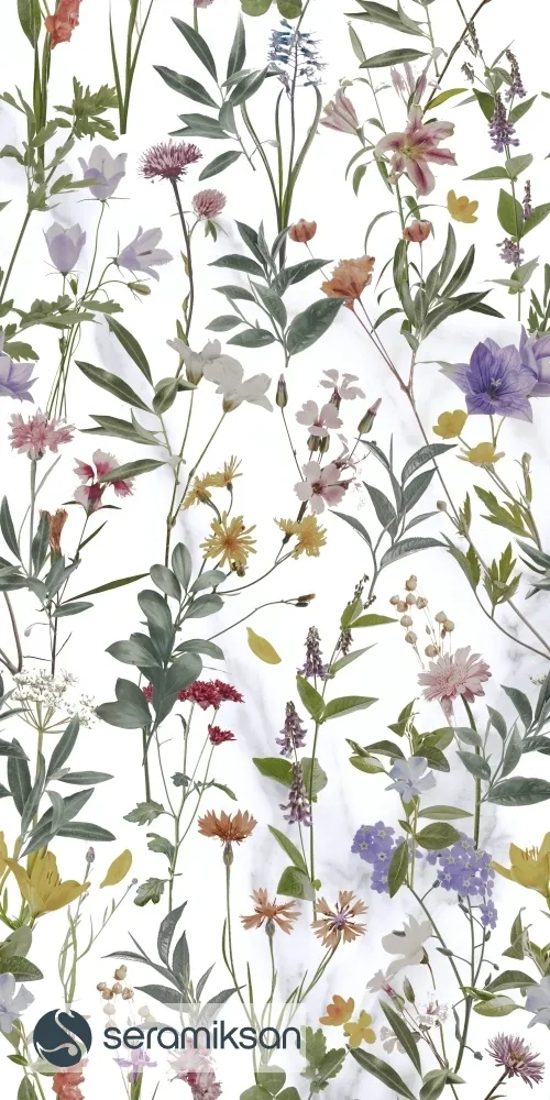 60*120 STAR BEYAZ FLORAL MOTİF görsel 3