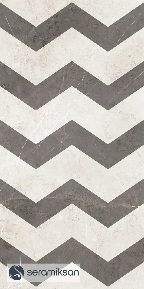 60*120 PALERMO GEOMETRİK MOTİF KREM görsel 2