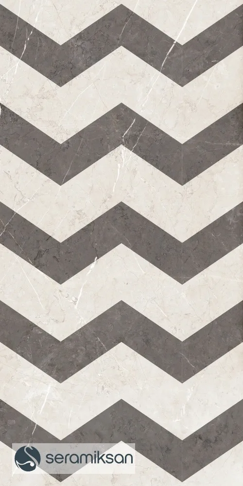 60*120 PALERMO GEOMETRİK MOTİF KREM