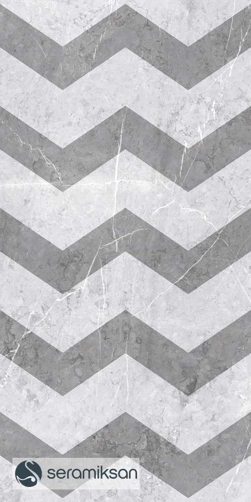 60*120 PALERMO GEOMETRİK MOTİF AÇIK GRİ görsel 4