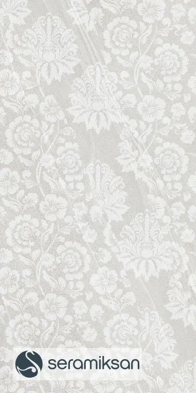 60*120 LECCE DAMASK MOTİF AÇIK GRİ