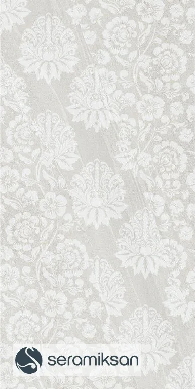 60*120 LECCE DAMASK MOTİF AÇIK GRİ