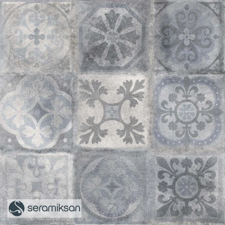 60*60 CITY GRAY PATCHWORK MOTIF görsel 4