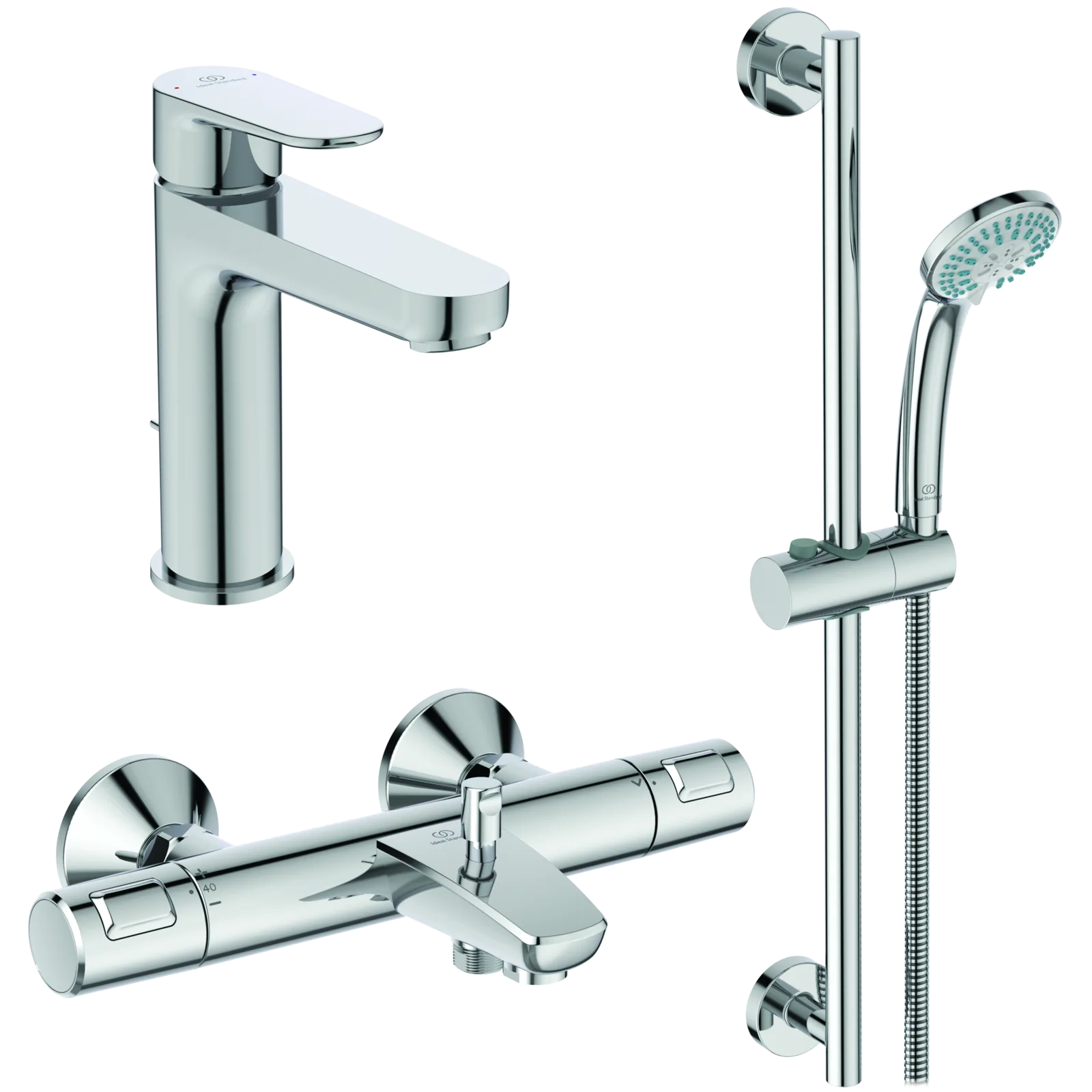 Aplike Banyo ve Duş Bataryası 315x183x80 mm, 158 mm çıkış ucu projeksiyonu, 20.0 l/min (3 bar) görsel 2