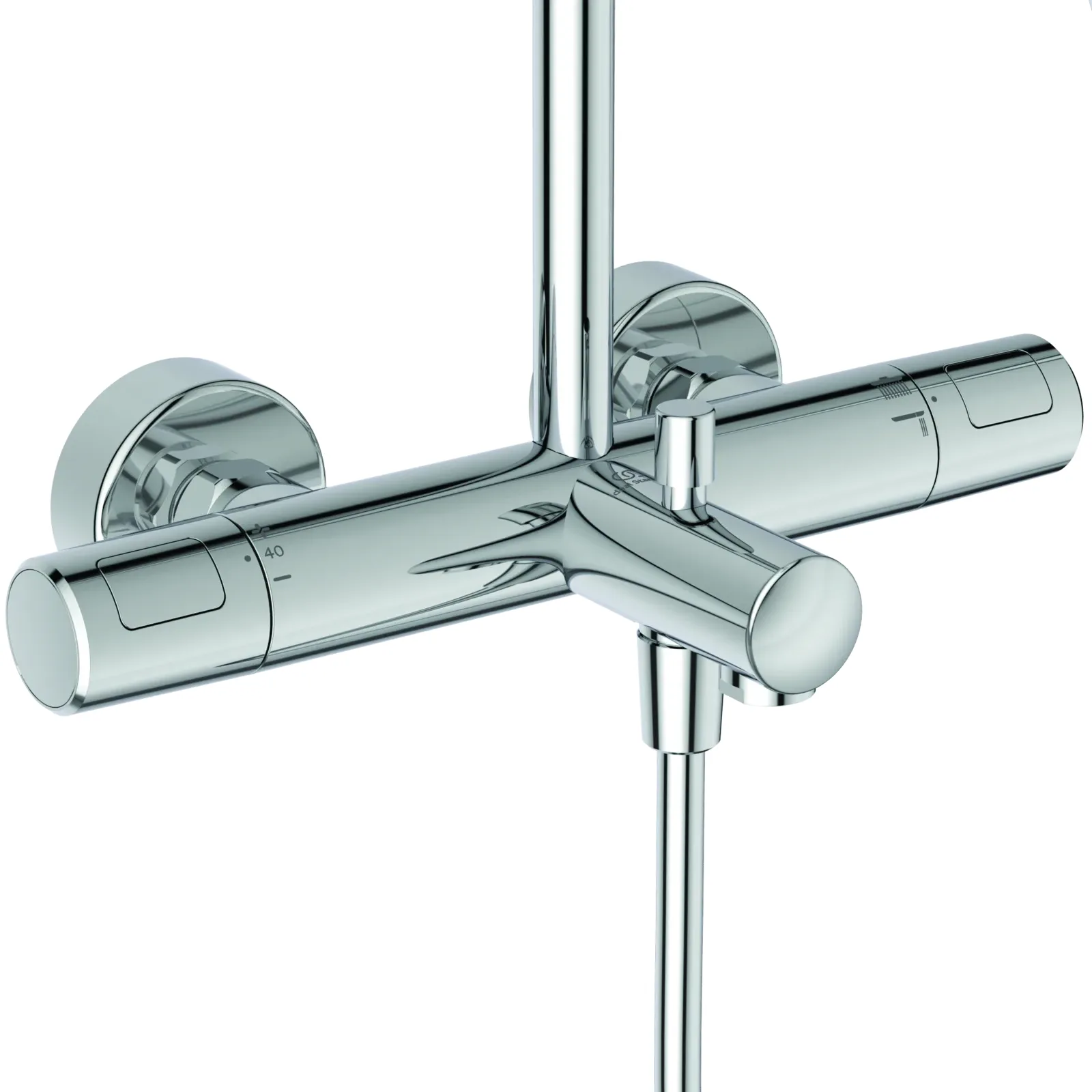 Aplike Banyo ve Duş Bataryası Dahil Duş Sistemi 510.5x1117 mm, 163 mm çıkış ucu projeksiyonu, 12.0 l/min (3 bar) görsel 2