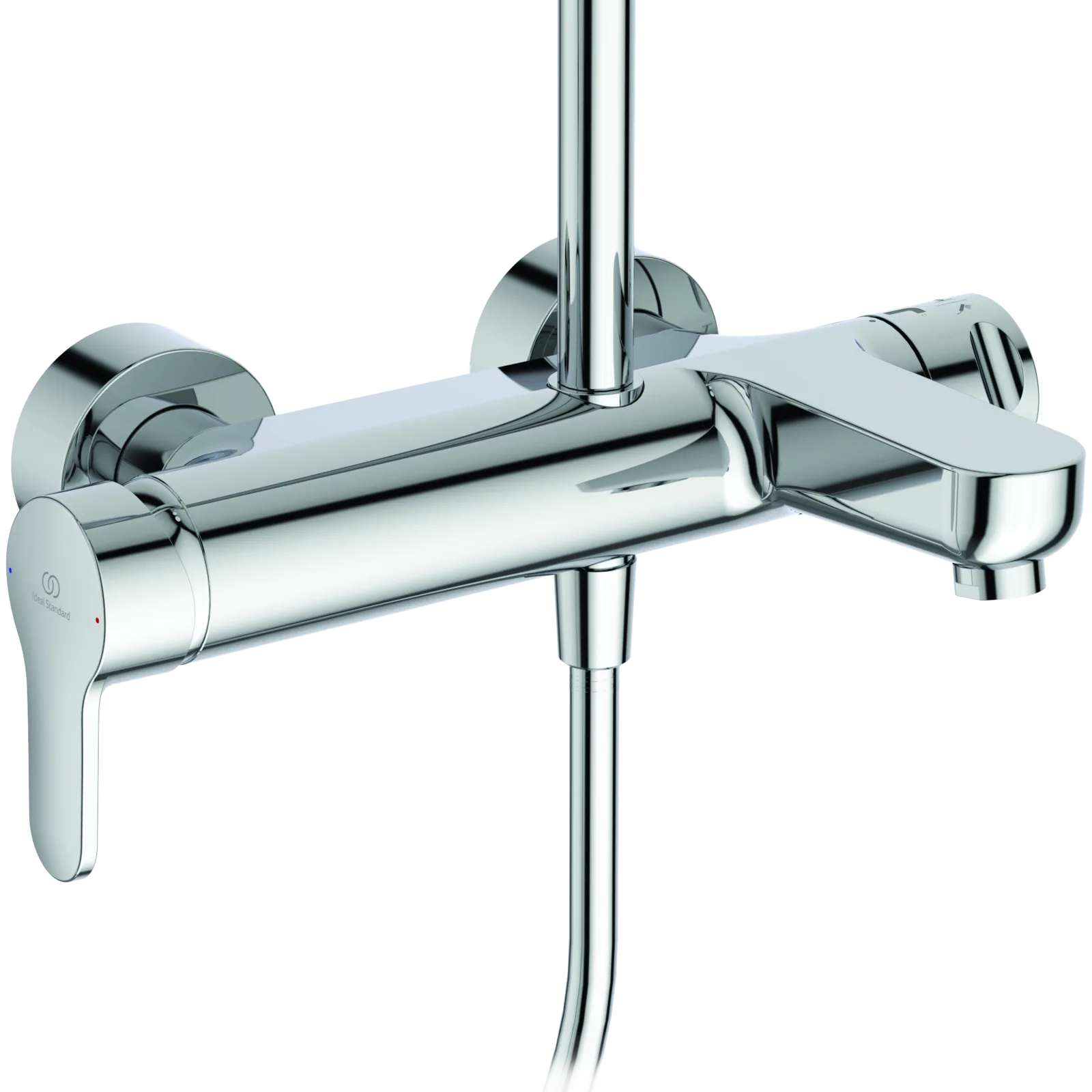 Aplike Duş Bataryası Dahil Duş Sistemi 308x497x1507 mm, 191 mm çıkış ucu projeksiyonu, 20.0 l/min (3 bar)