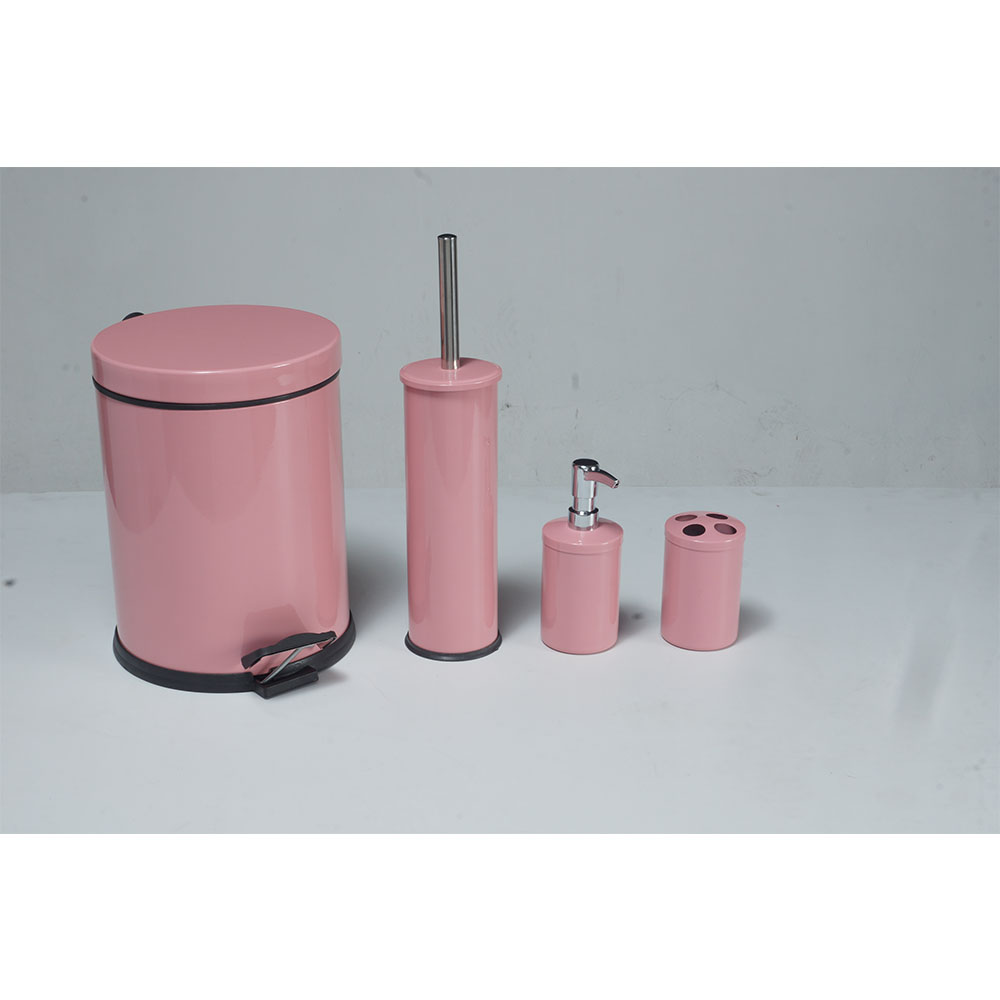 4 Parça Banyo Seti Pembe