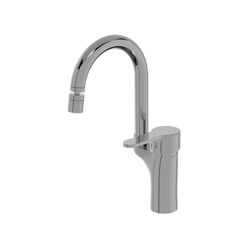 KL390 TERRA Kuğu L Lavabo YÜZER BAŞLI ARMATÜR | Krom