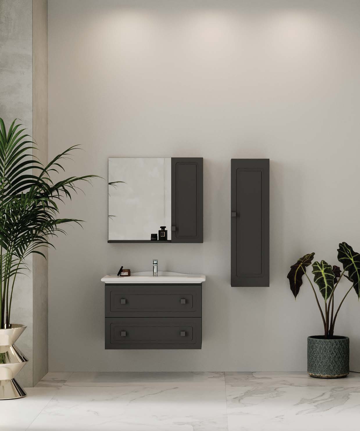 İKİLİ 65 cm Banyo Dolabı