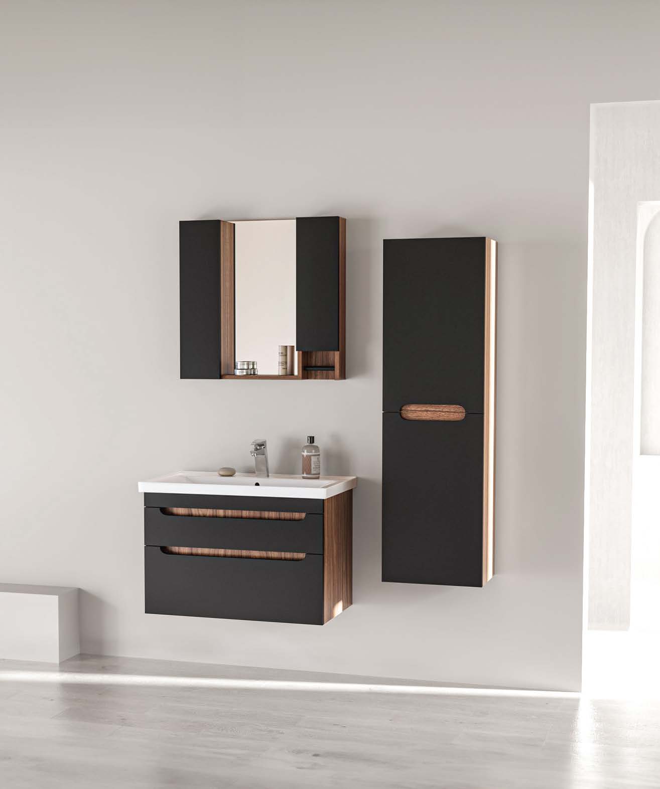GRIS 65 cm Banyo Dolabı