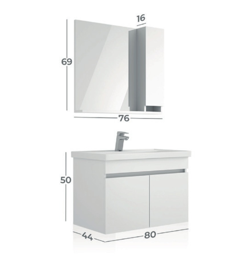 SAVA 80, 65 veya 55 cm Banyo Dolabı
