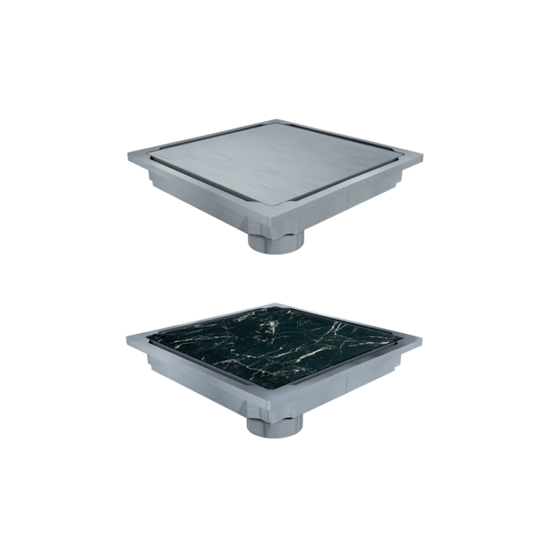 S-trap 20×20 cm Seramik Uyumlu Duş Süzgeci – Paslanmaz Çerçeve – Ø50 | APD11-20