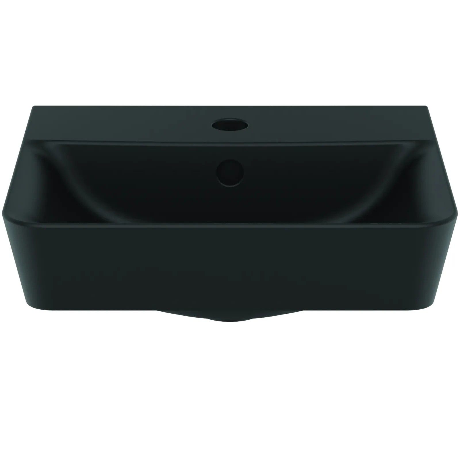 Tezgah Üstü Lavabo 400x350x150 mm, 1 tek batarya delikli, taşma delikli görsel 2