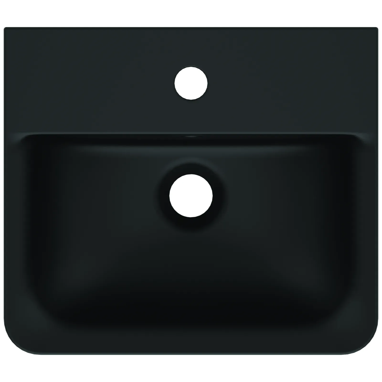 Tezgah Üstü Lavabo 400x350x150 mm, 1 tek batarya delikli, taşma delikli görsel 4