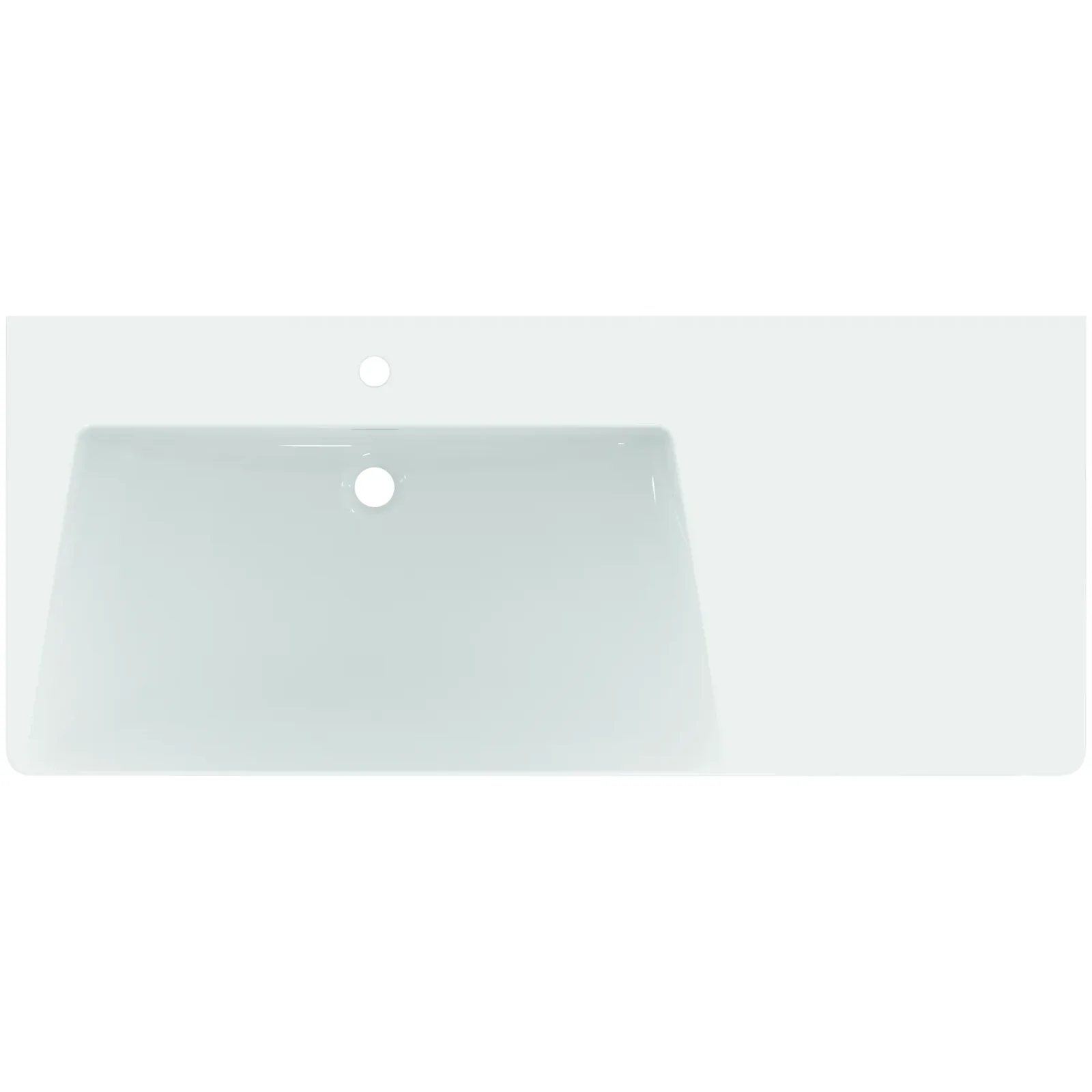 Etajerli Lavabo 1260x535x155 mm, 1 tek batarya delikli, taşma delikli