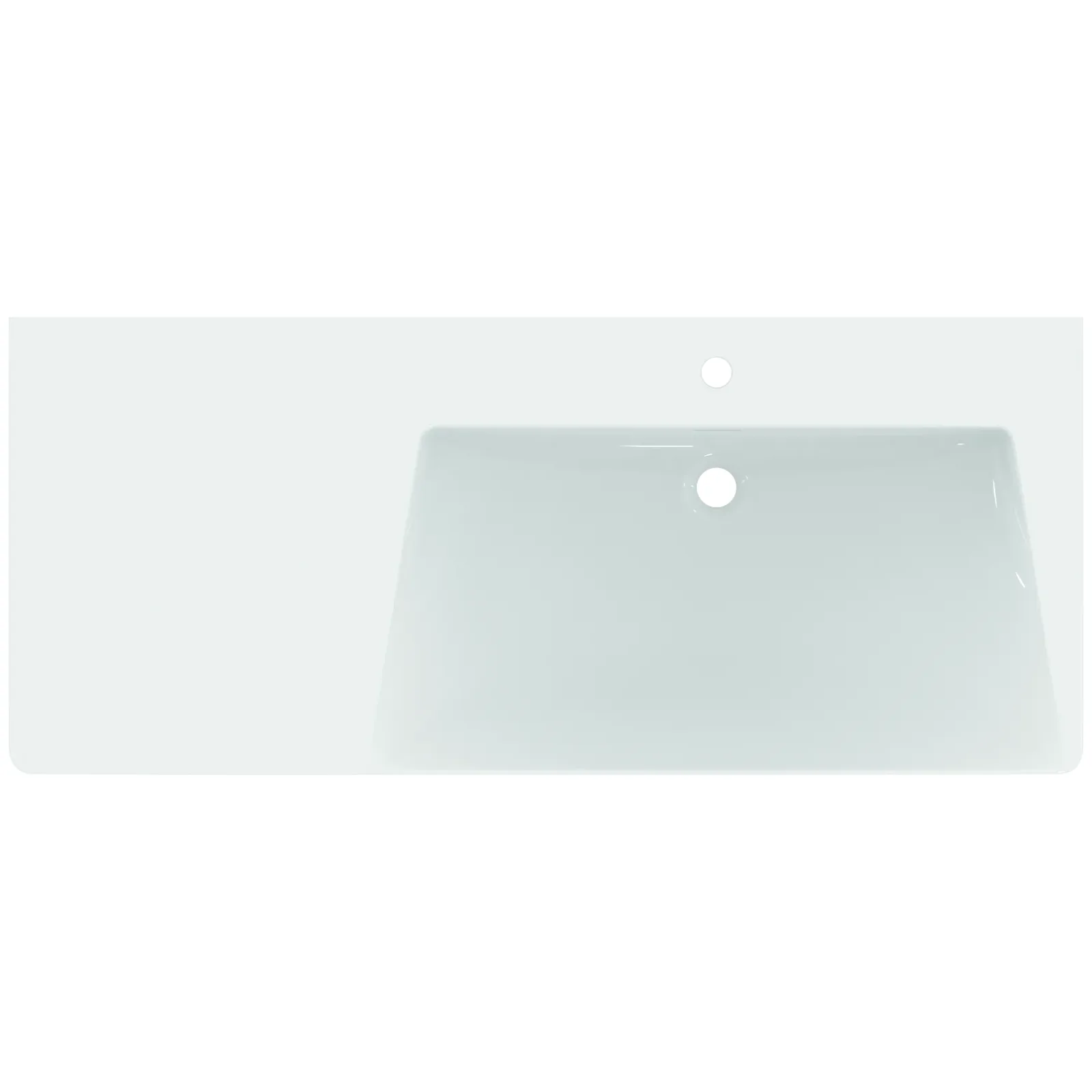 Etajerli Lavabo 1260x535x155 mm, 1 tek batarya delikli, taşma delikli