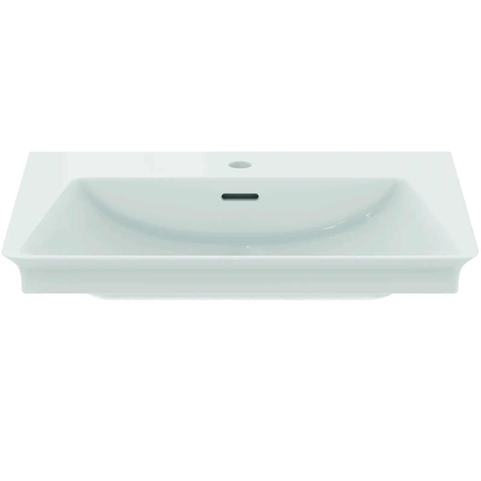 Etajerli Lavabo 660x470x145 mm, 1 tek batarya delikli, taşma delikli