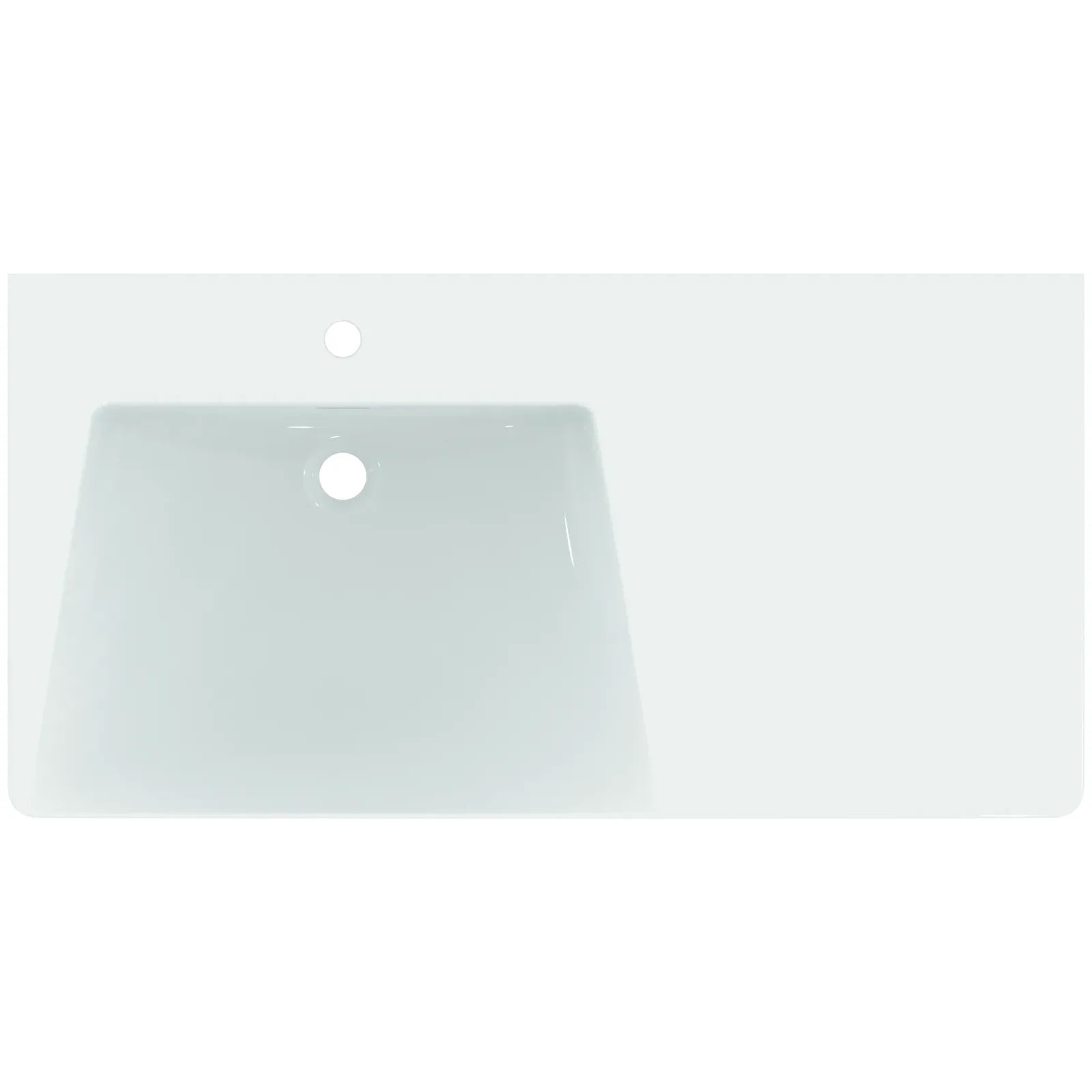 Etajerli Lavabo 1060x535x155 mm, 1 tek batarya delikli, taşma delikli