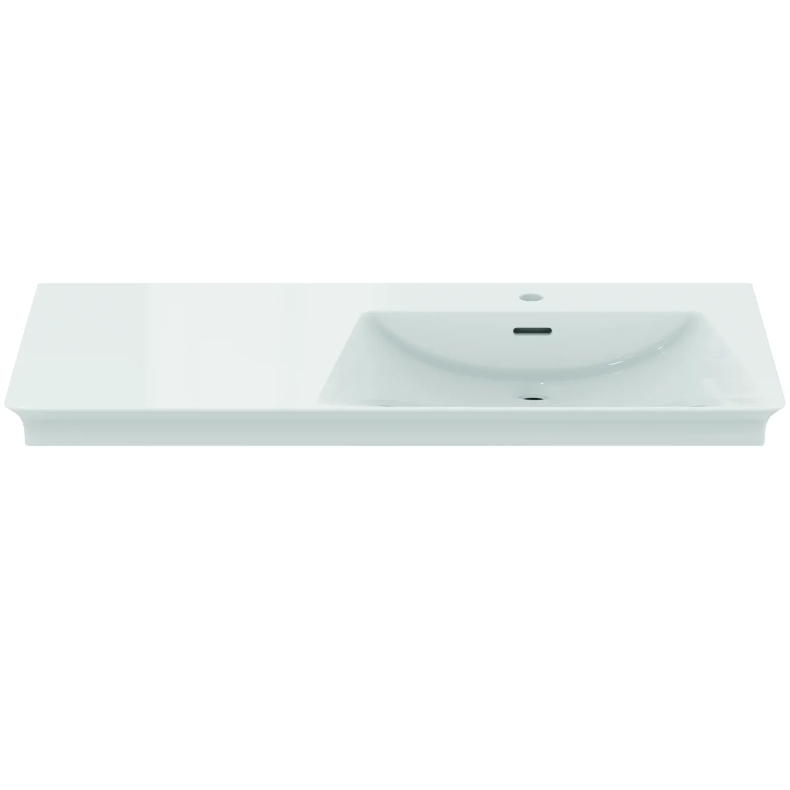 Etajerli Lavabo 1060x535x155 mm, 1 tek batarya delikli, taşma delikli