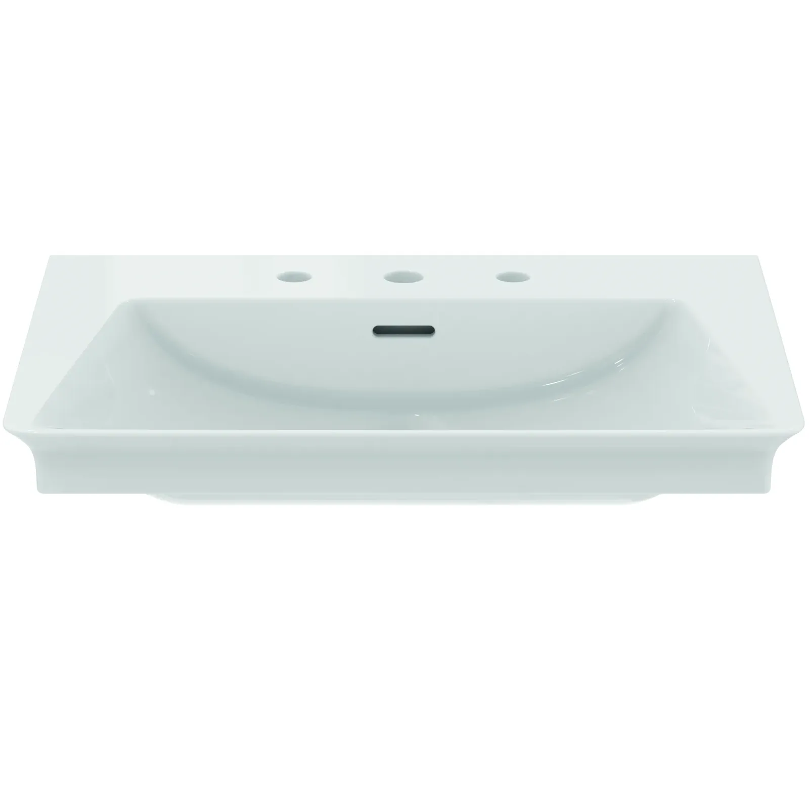 Etajerli Lavabo 660x470x145 mm, 3 batarya delikli, taşma delikli