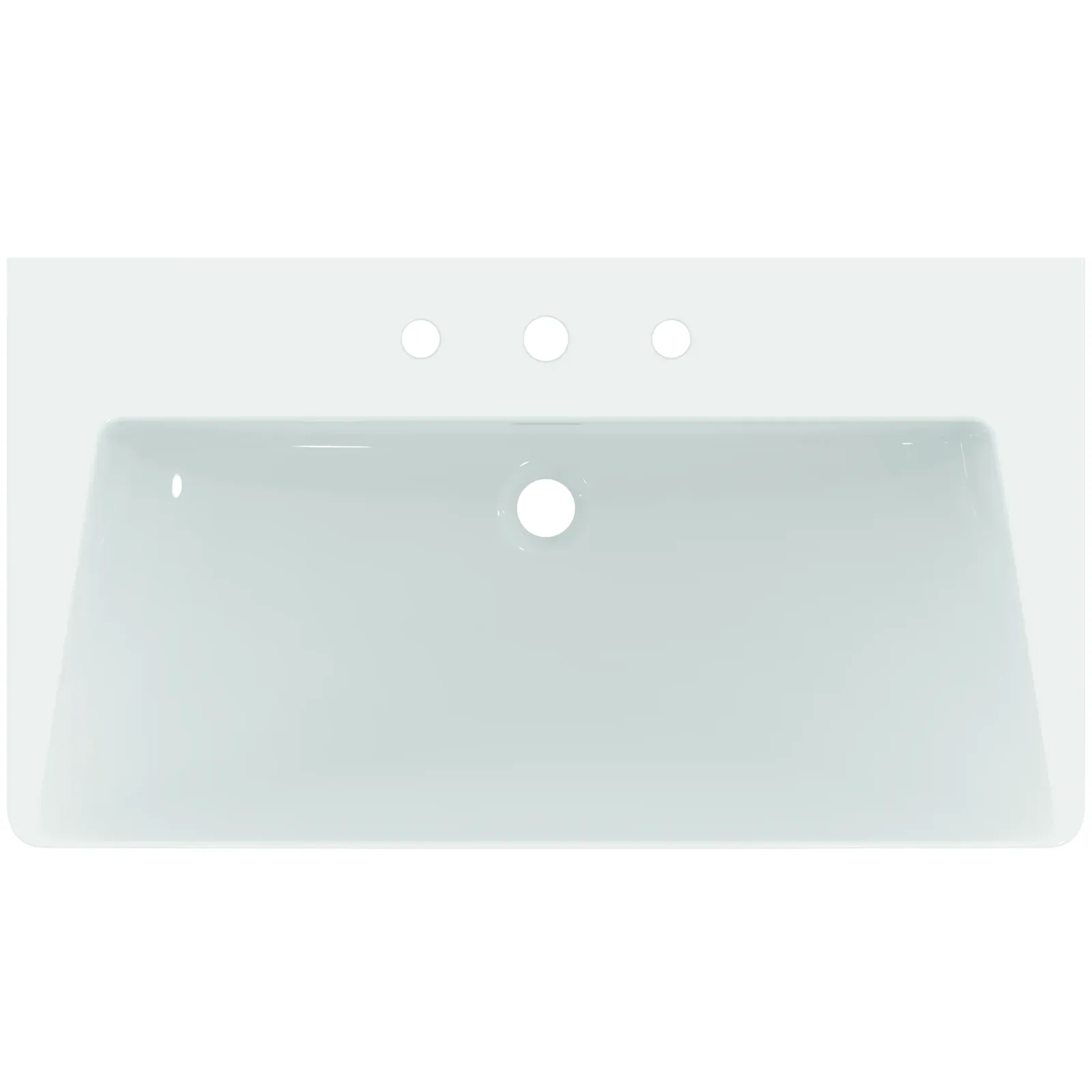 Etajerli Lavabo 860x470x145 mm, 3 batarya delikli, taşma delikli