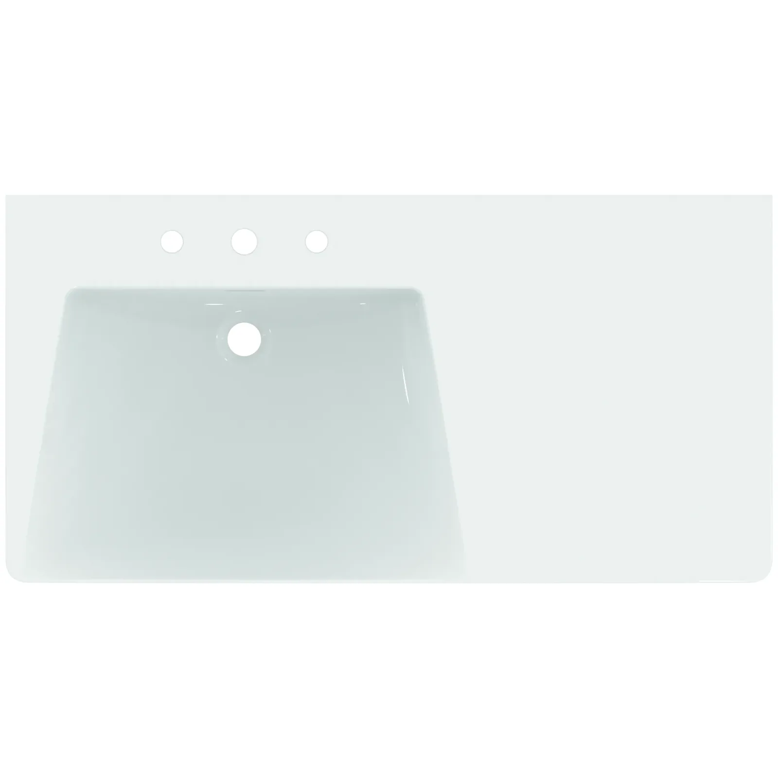Etajerli Lavabo 1060x535x155 mm, 3 batarya delikli, taşma delikli