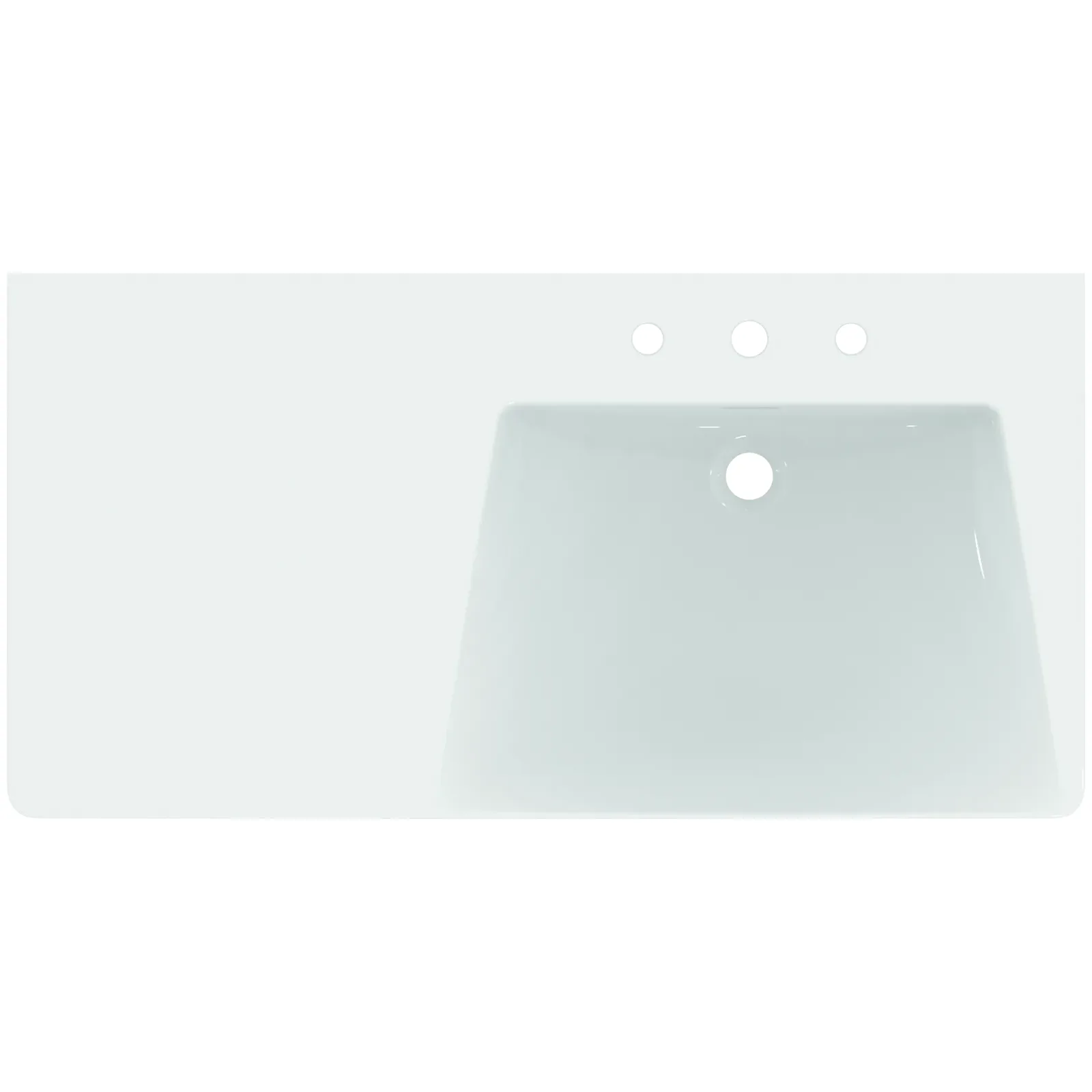 Etajerli Lavabo 1060x535x155 mm, 3 batarya delikli, taşma delikli
