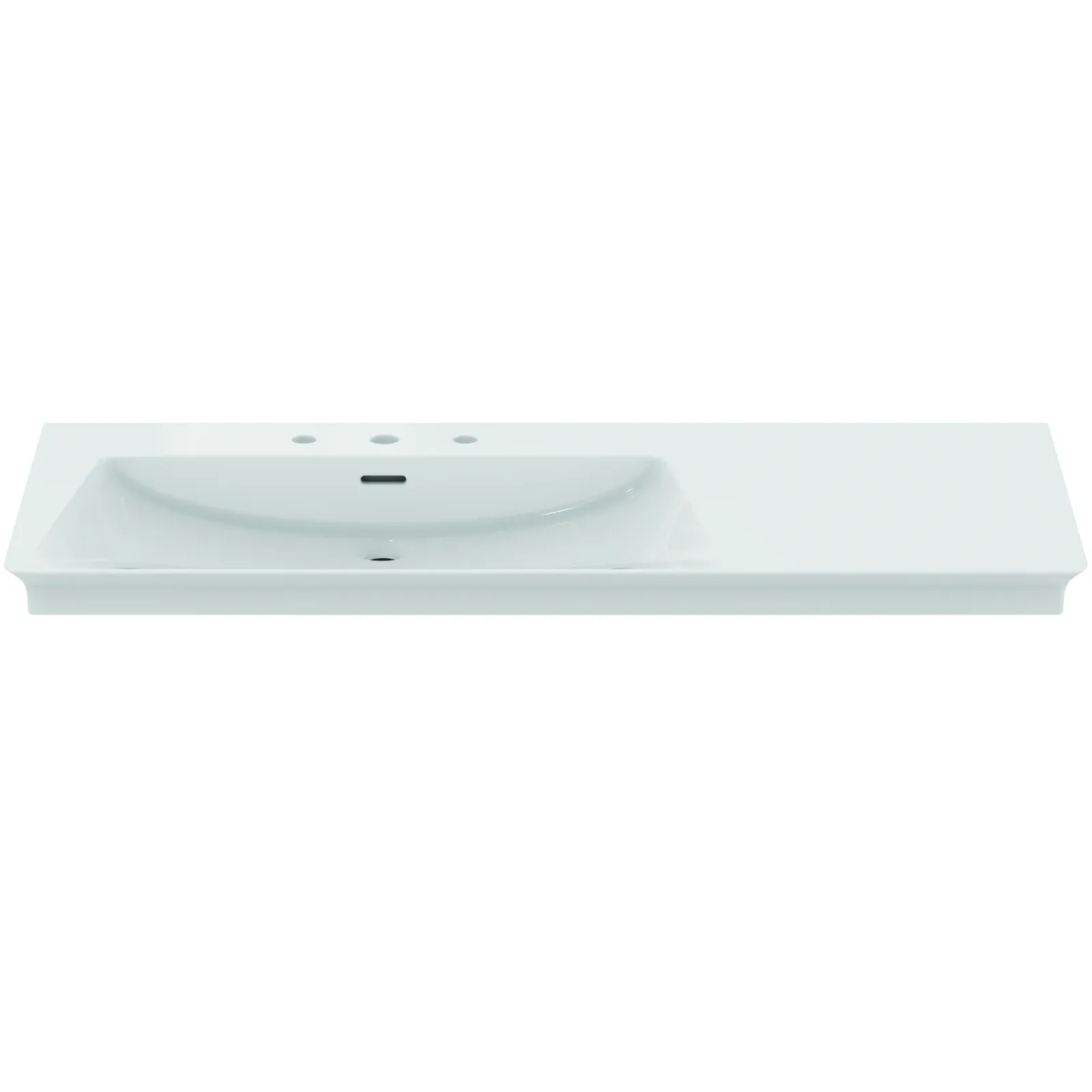 Etajerli Lavabo 1260x535x155 mm, 3 batarya delikli, taşma delikli