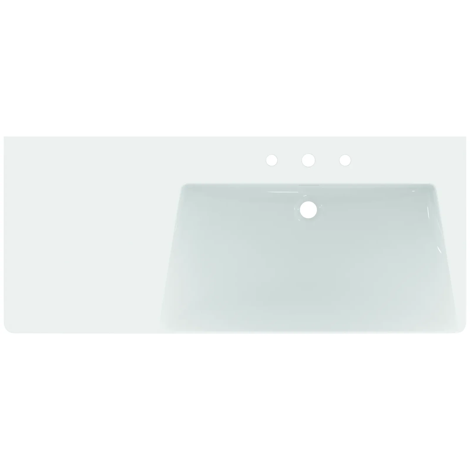 Etajerli Lavabo 1260x535x155 mm, 3 batarya delikli, taşma delikli