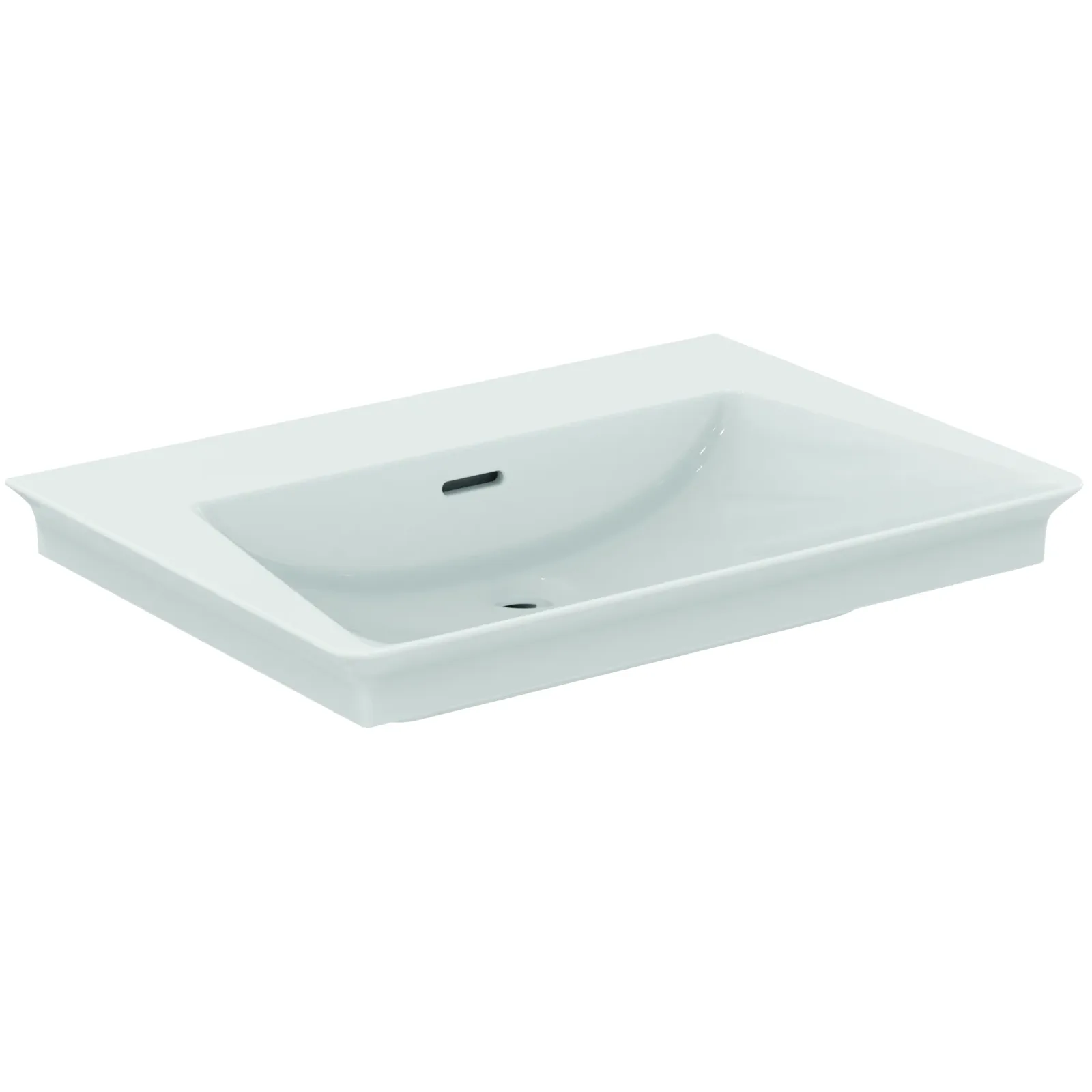 Etajerli Lavabo 660x470x145 mm, batarya deliksiz, taşma delikli