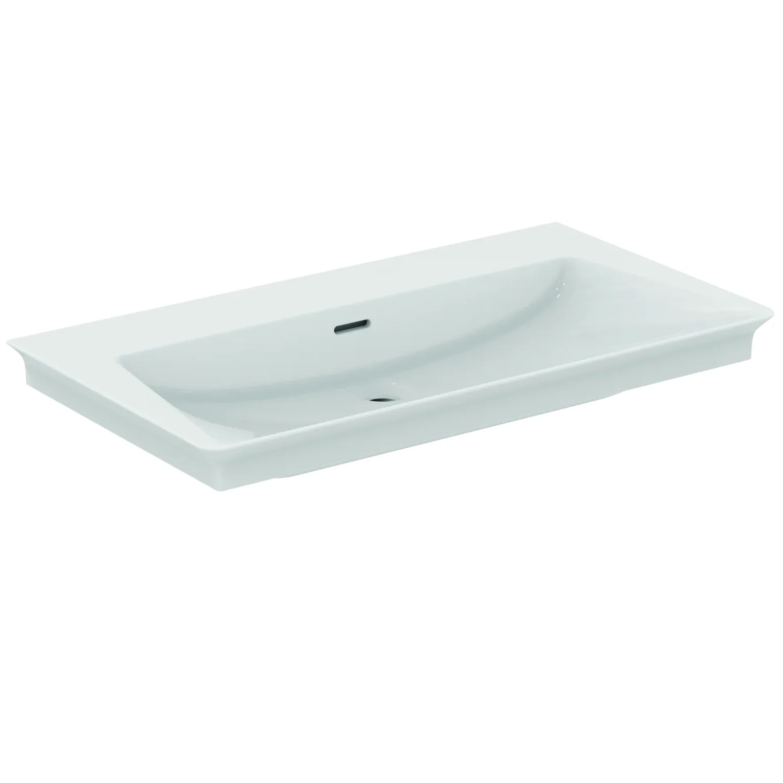 Etajerli Lavabo 860x470x145 mm, batarya deliksiz, taşma delikli