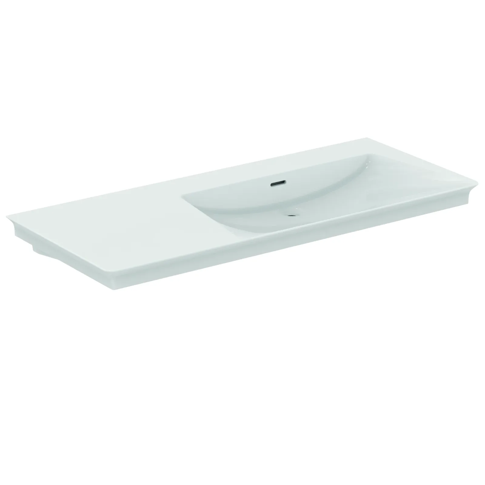 Etajerli Lavabo 1260x535x155 mm, batarya deliksiz, taşma delikli
