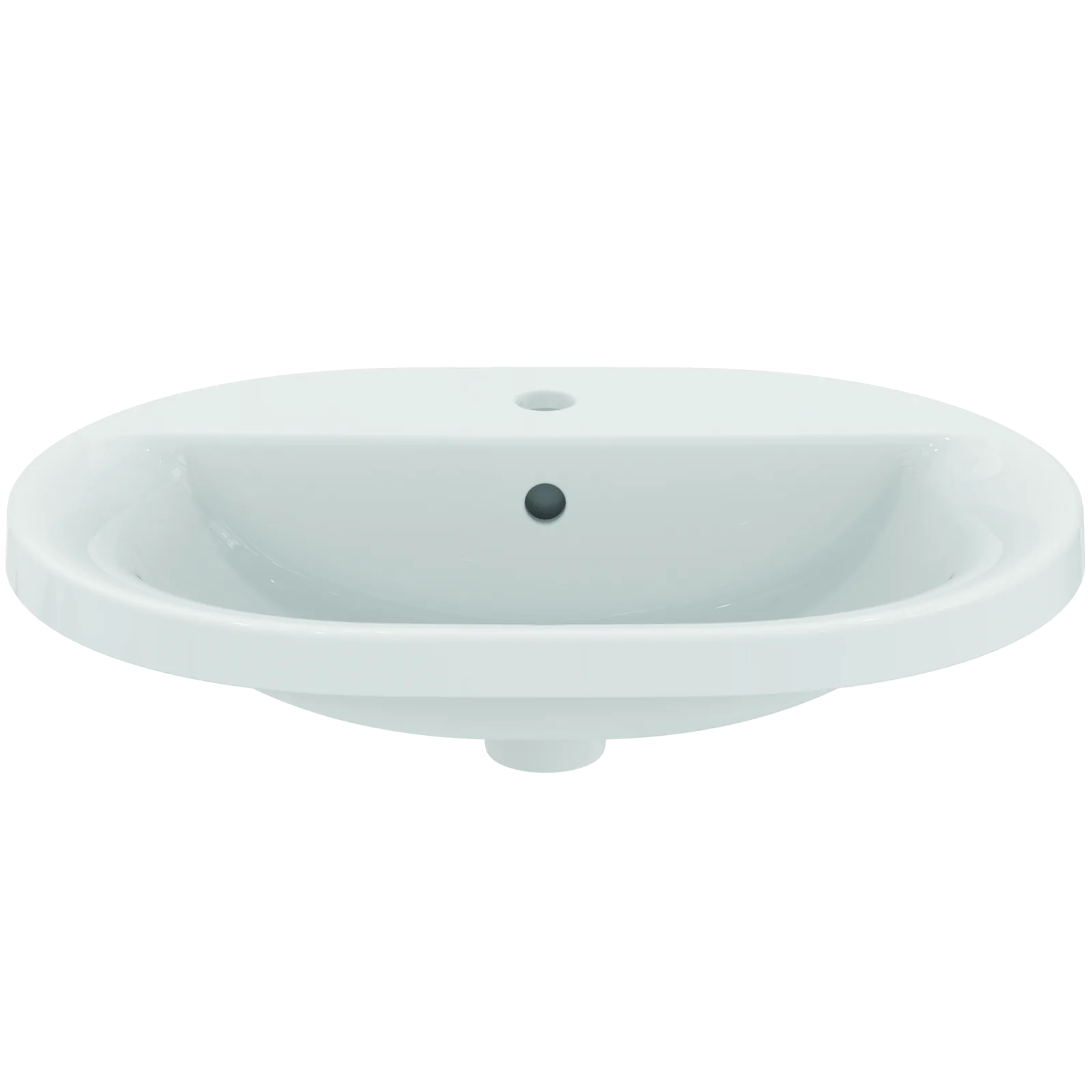 Lavabo 620x460x175 mm, 1 tek batarya delikli, taşma delikli