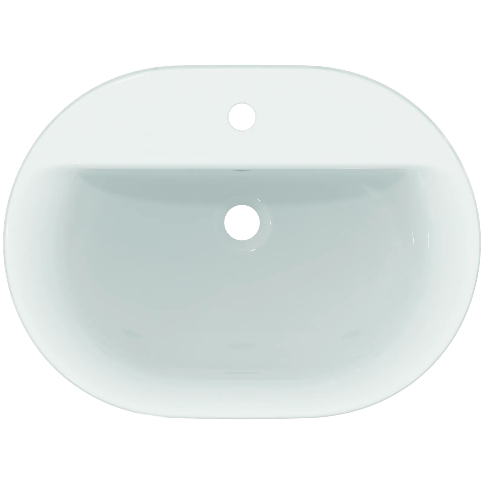 Lavabo 620x460x175 mm, 1 tek batarya delikli, taşma delikli