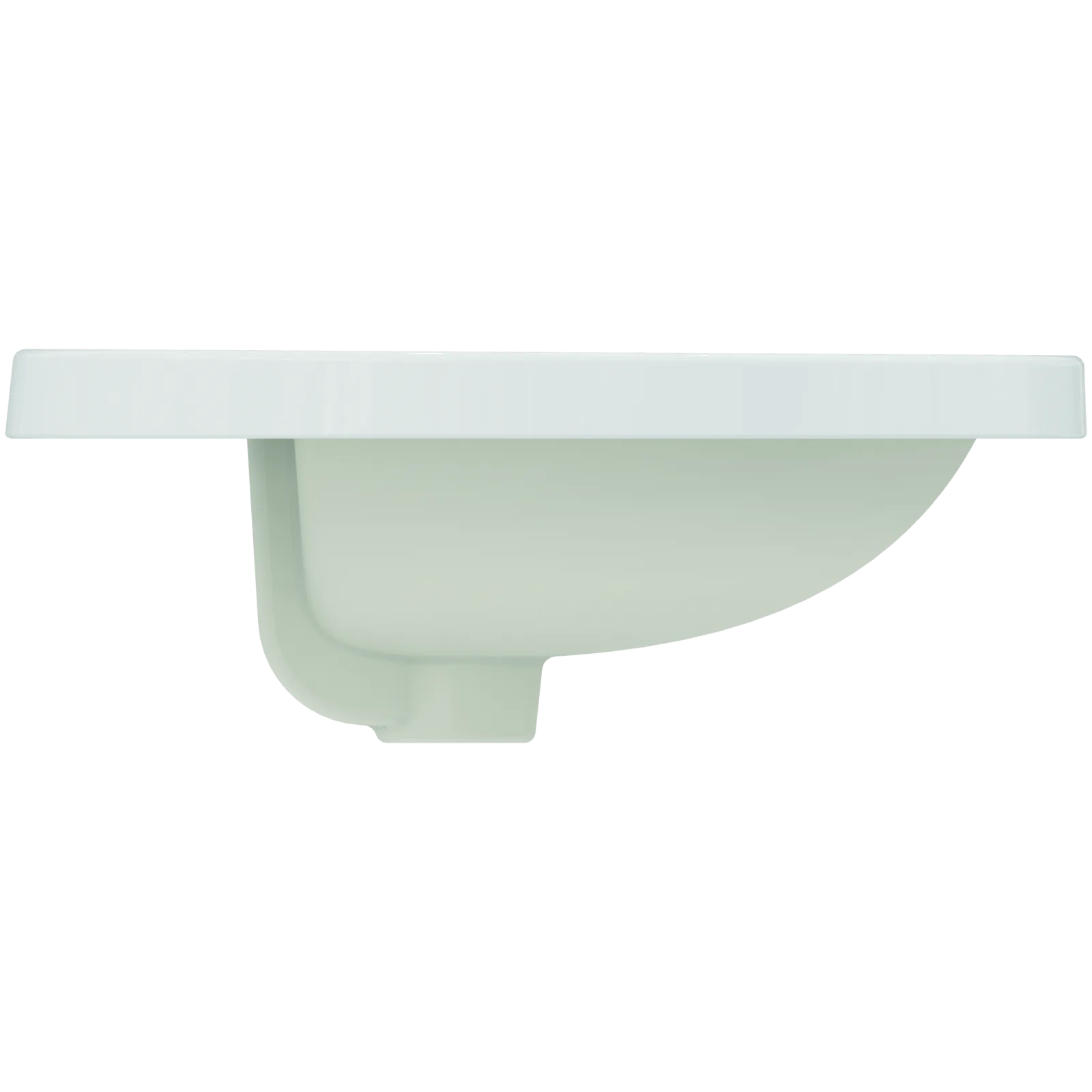 Lavabo 480x480x175 mm, 1 tek batarya delikli, taşma delikli