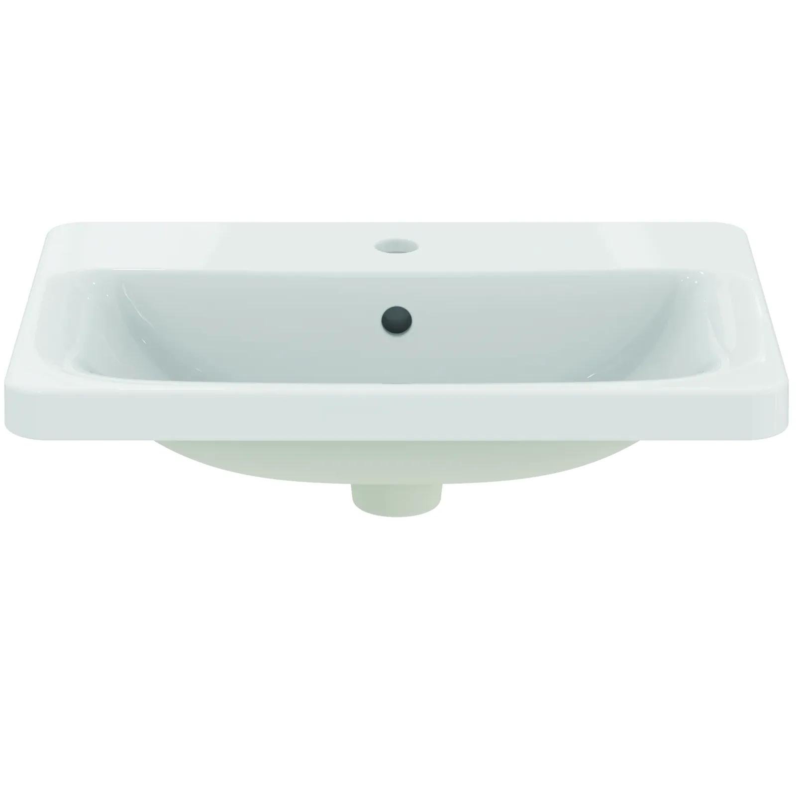 Lavabo 580x420x175 mm, 1 tek batarya delikli, taşma delikli