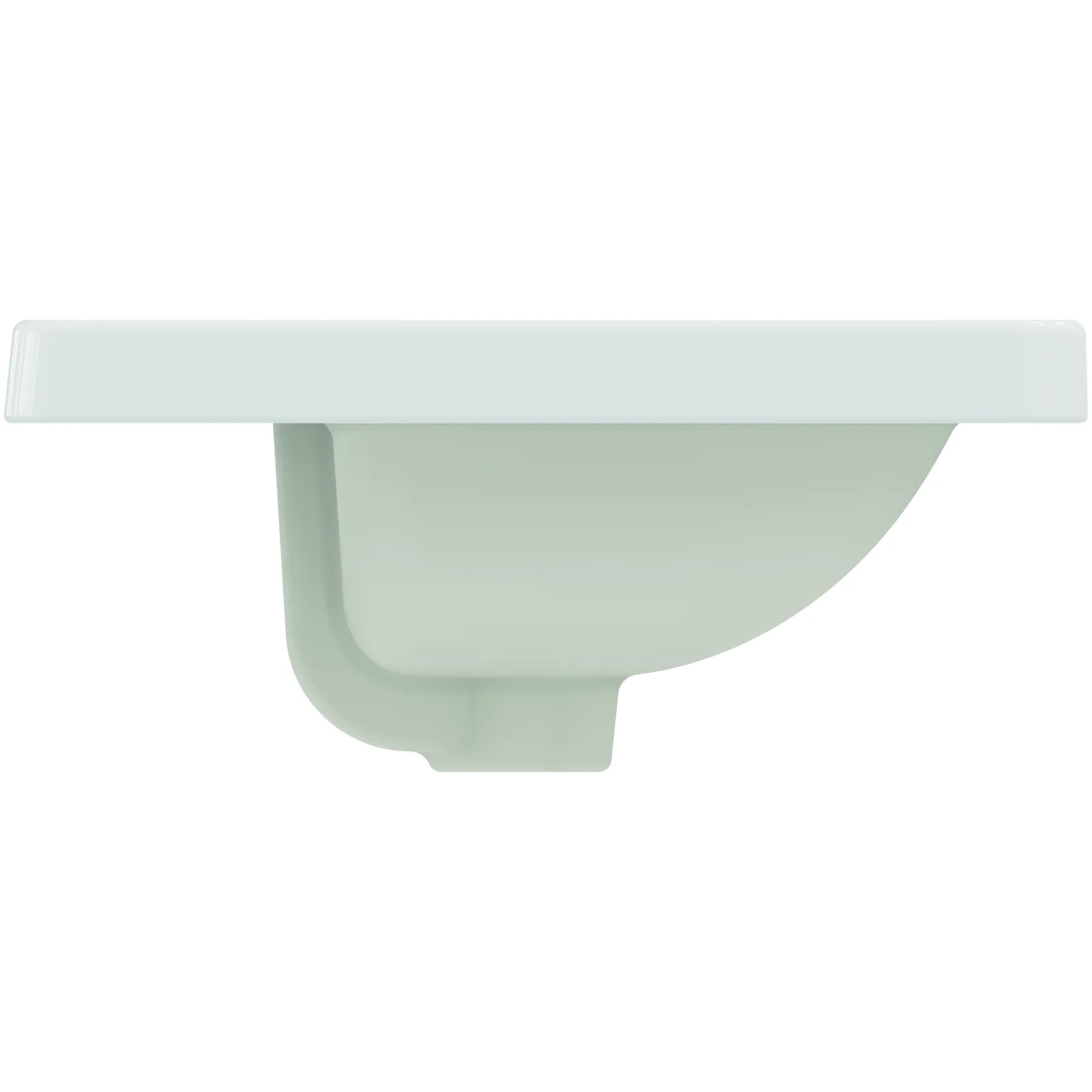 Lavabo 580x420x175 mm, 1 tek batarya delikli, taşma delikli