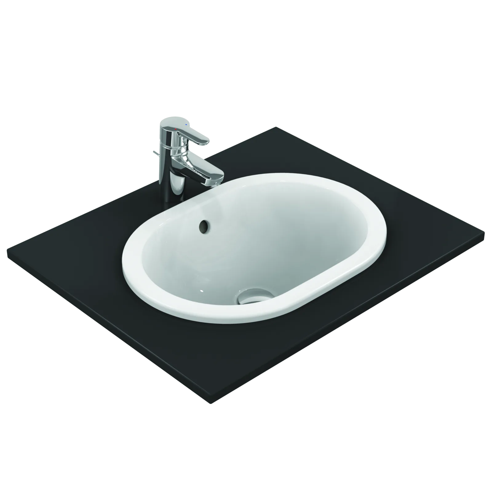Lavabo 480x350x175 mm, batarya deliksiz, taşma delikli