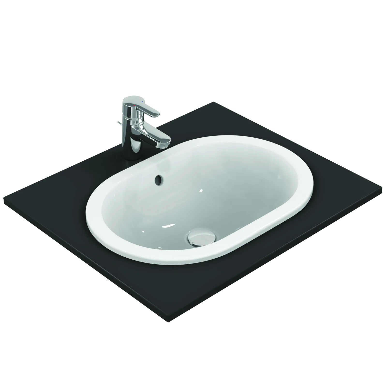 Lavabo 550x380x175 mm, batarya deliksiz, taşma delikli