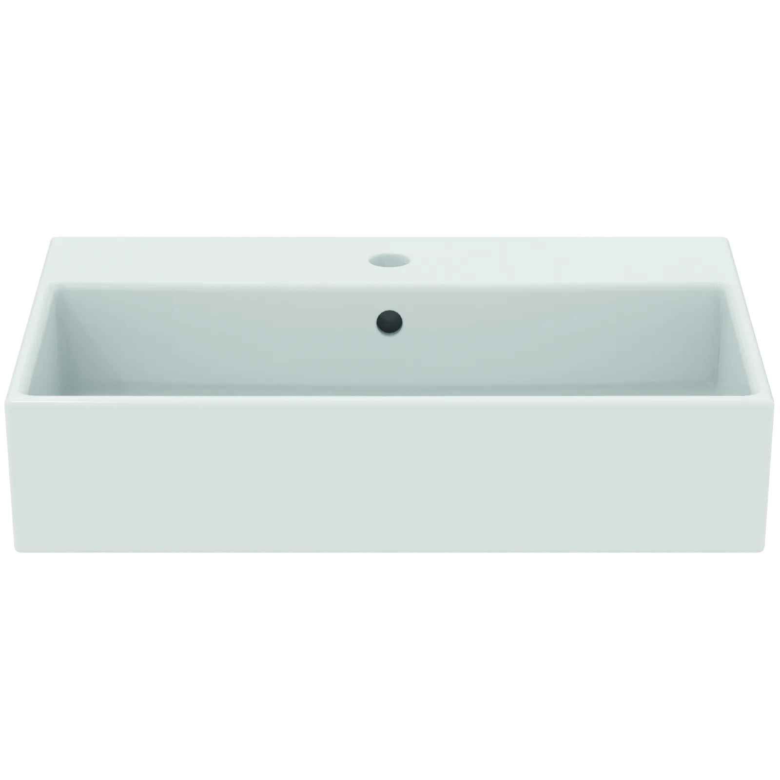 Lavabo 600x420x145 mmGrinded bottom side, 1 tek batarya delikli, taşma delikli görsel 2