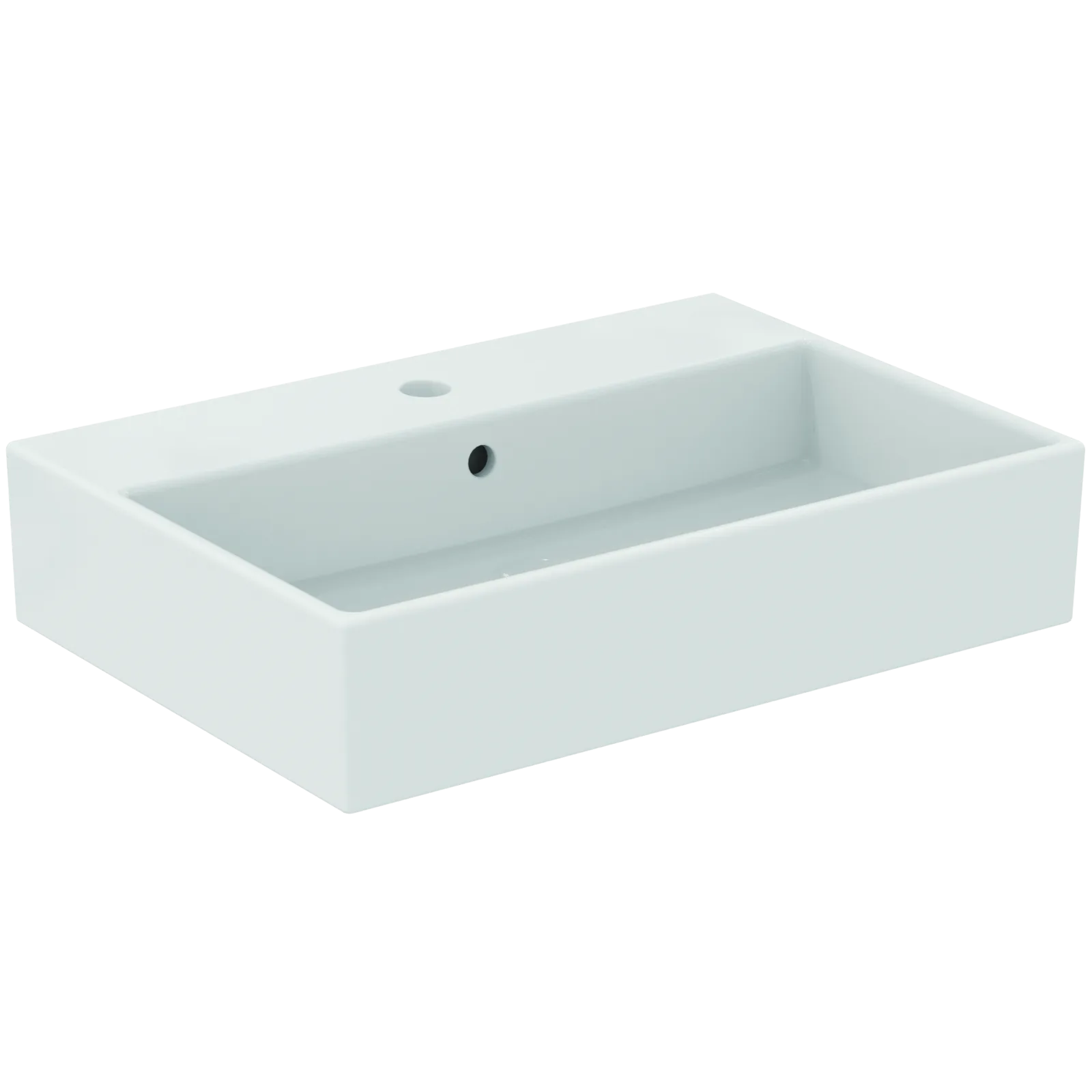 Lavabo 600x420x145 mmGrinded bottom side, 1 tek batarya delikli, taşma delikli