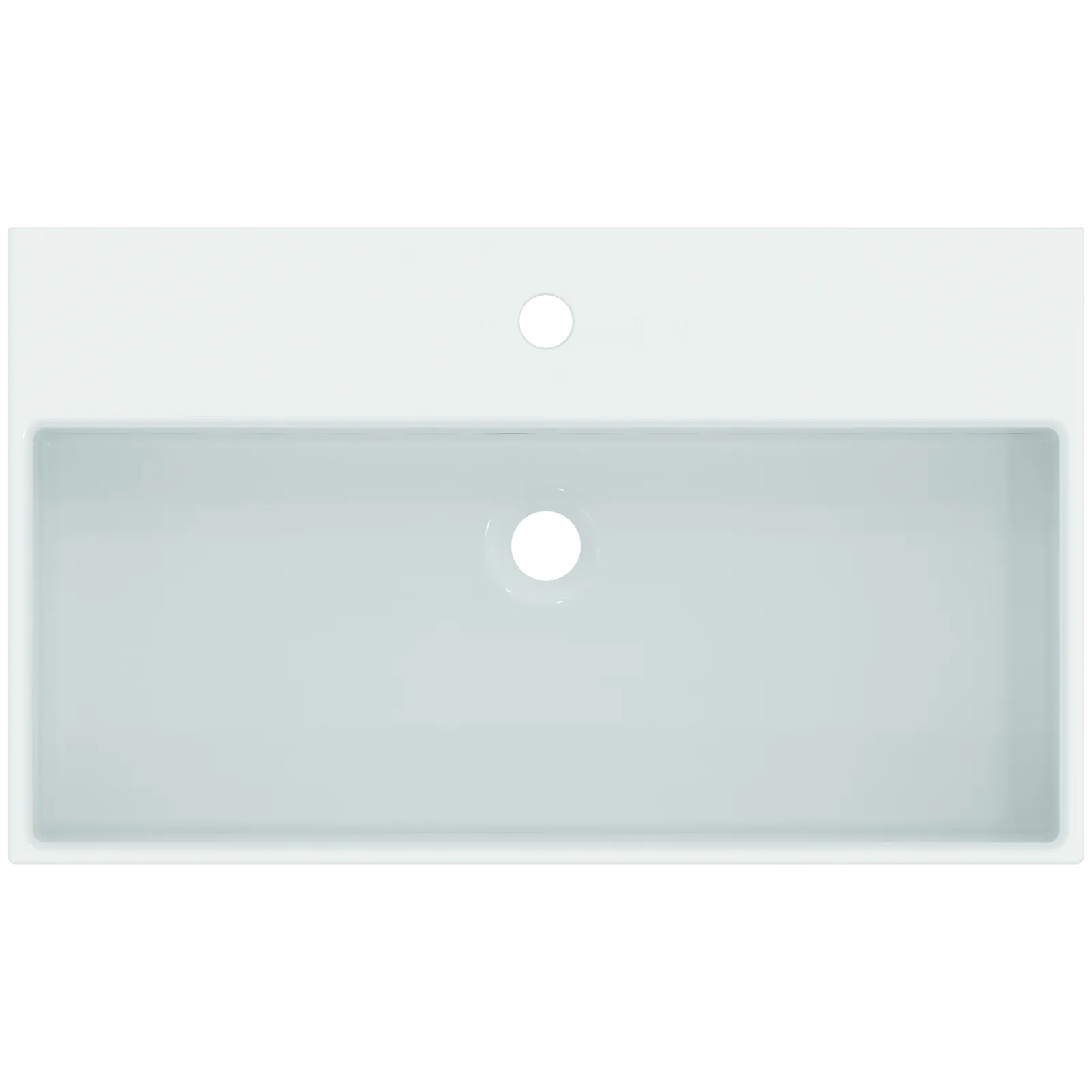 Lavabo 700x420x150 mmGrinded bottom side, 1 tek batarya delikli, taşma delikli görsel 4