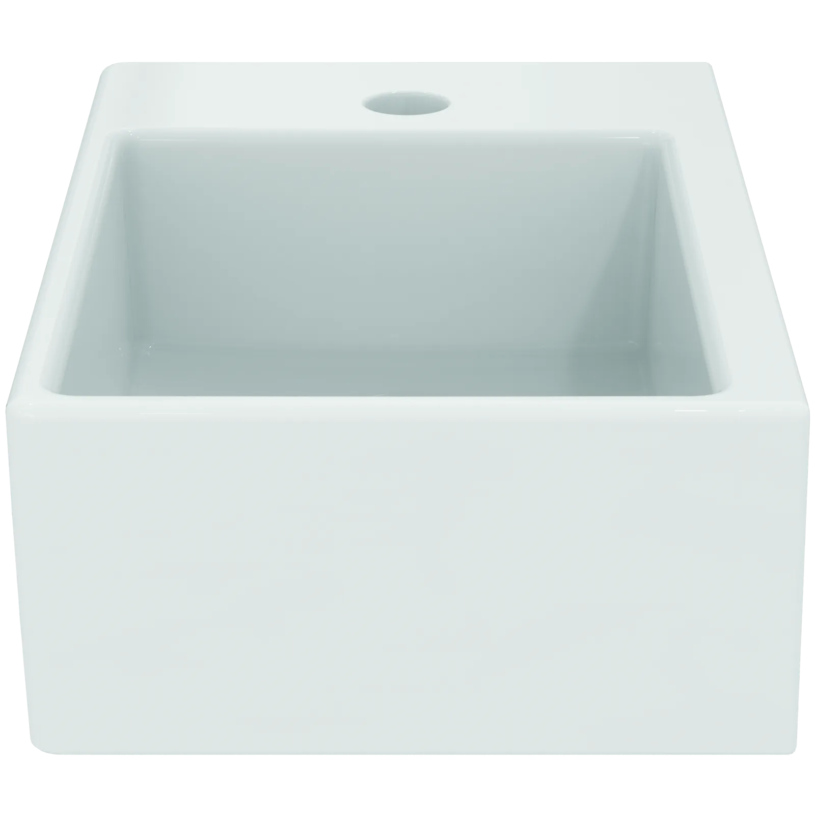 Tezgah Üstü Lavabo 450x270x130 mm, 1 tek batarya delikli, taşma deliksiz görsel 2