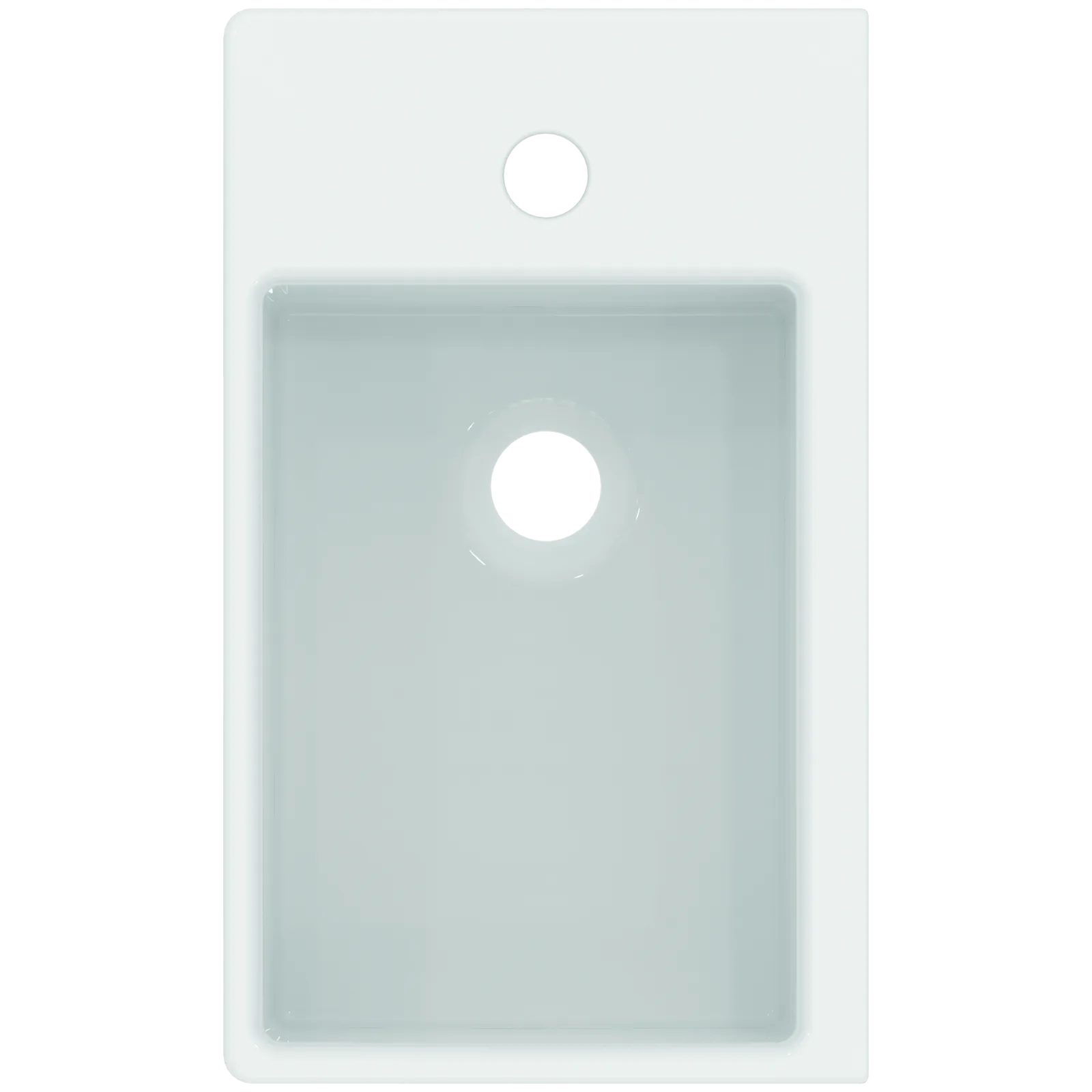 Tezgah Üstü Lavabo 450x270x130 mm, 1 tek batarya delikli, taşma deliksiz görsel 4