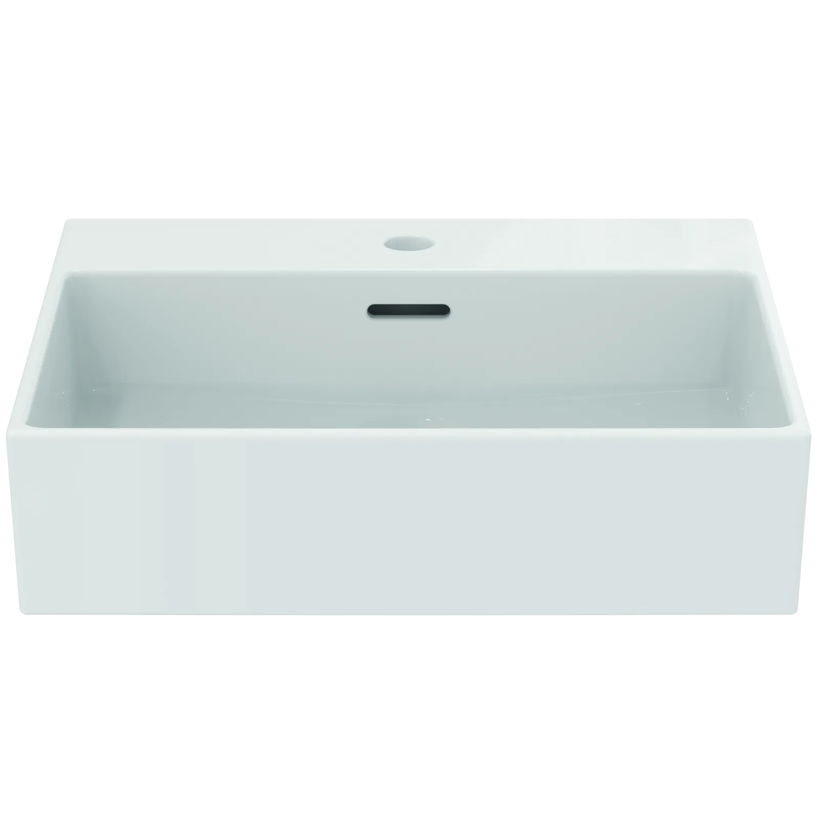 Lavabo 500x450x150 mm, 1 tek batarya delikli, taşma delikli