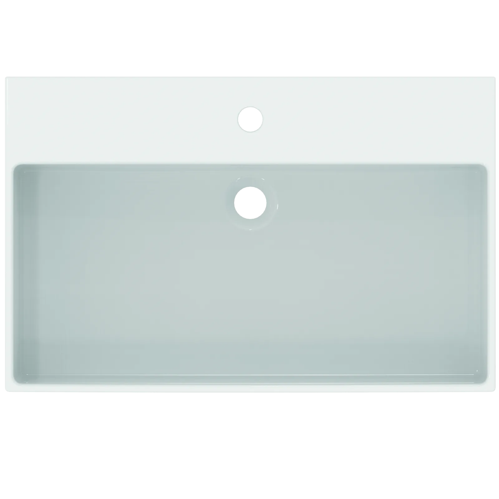 Lavabo 700x450x150 mm, 1 tek batarya delikli, taşma delikli
