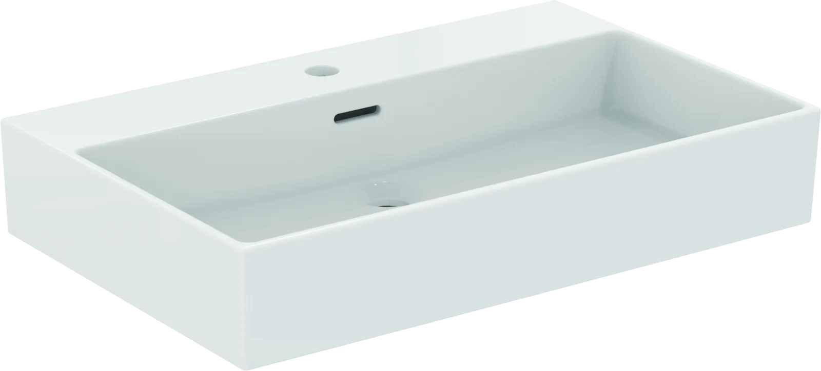 Lavabo 700x450x150 mm, 1 tek batarya delikli, taşma delikli