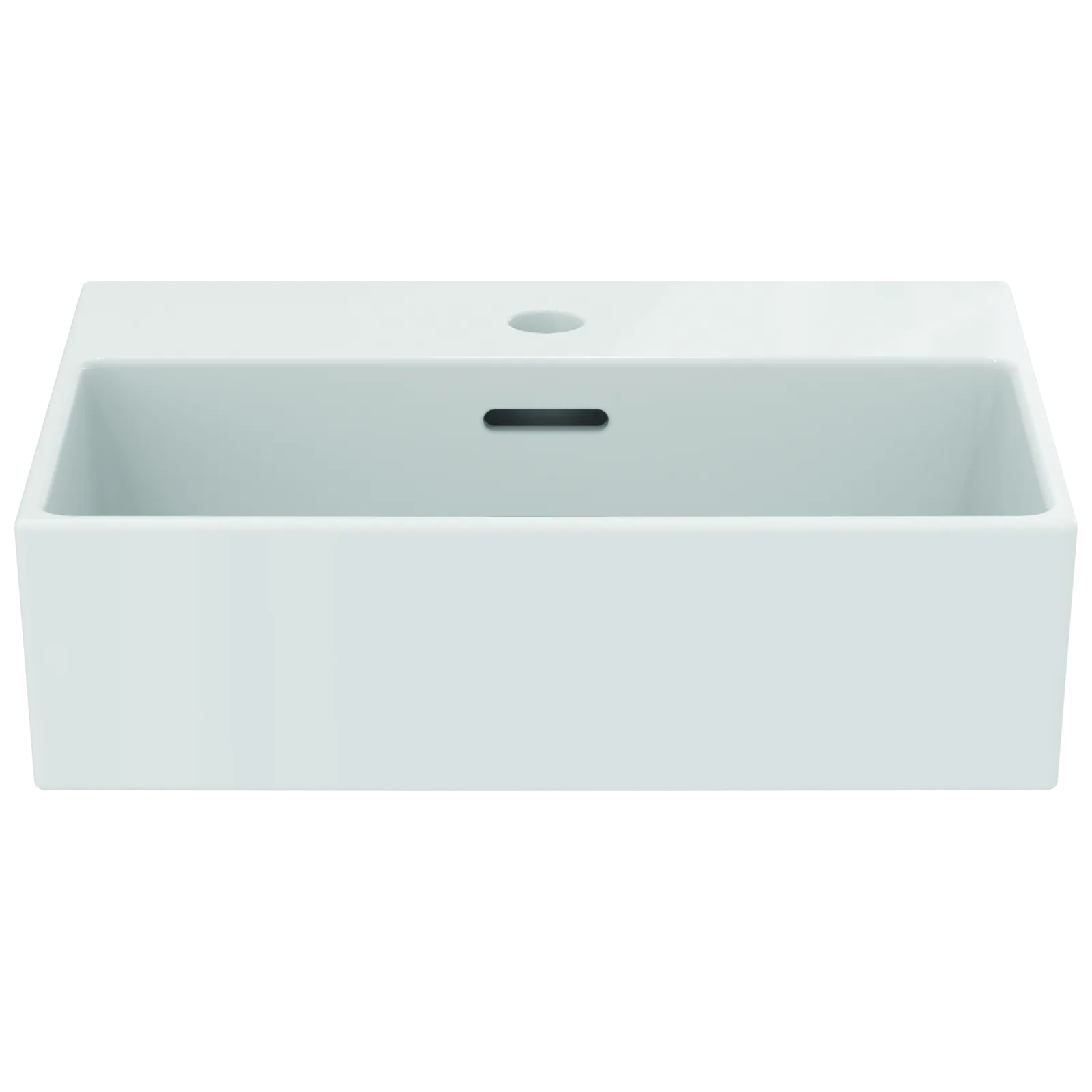 Tezgah Üstü Lavabo 450x350x150 mm, 1 tek batarya delikli, taşma delikli